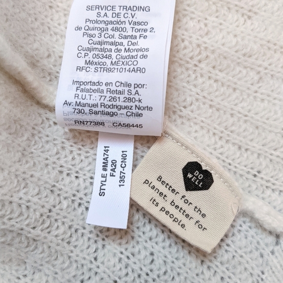 Madewell 'Lyle' Cream Ribbed Henley Sweater | XXS - Picture 11 of 14